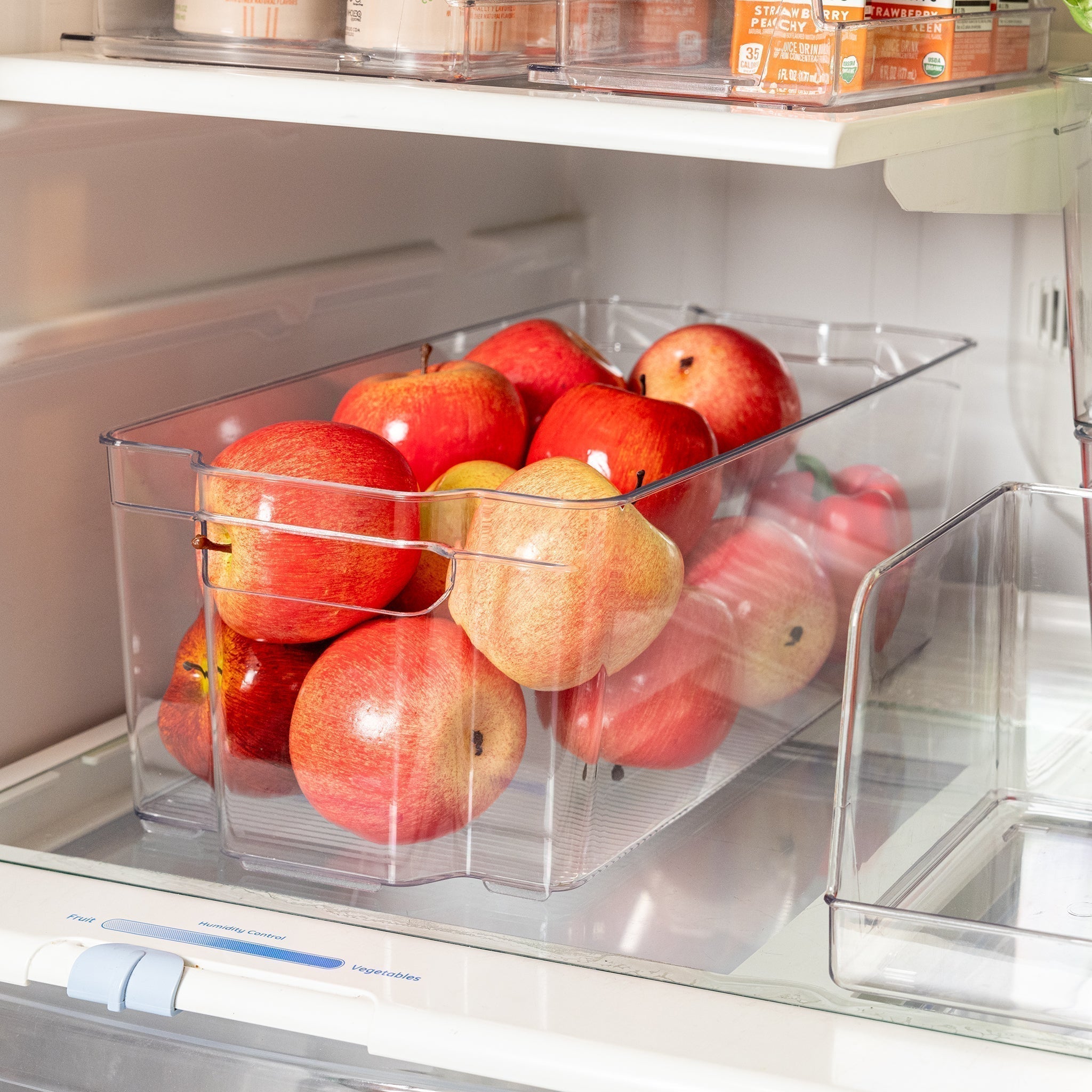 Tall Stackable Refrigerator Bin with Handle - 8 x 15 Inch